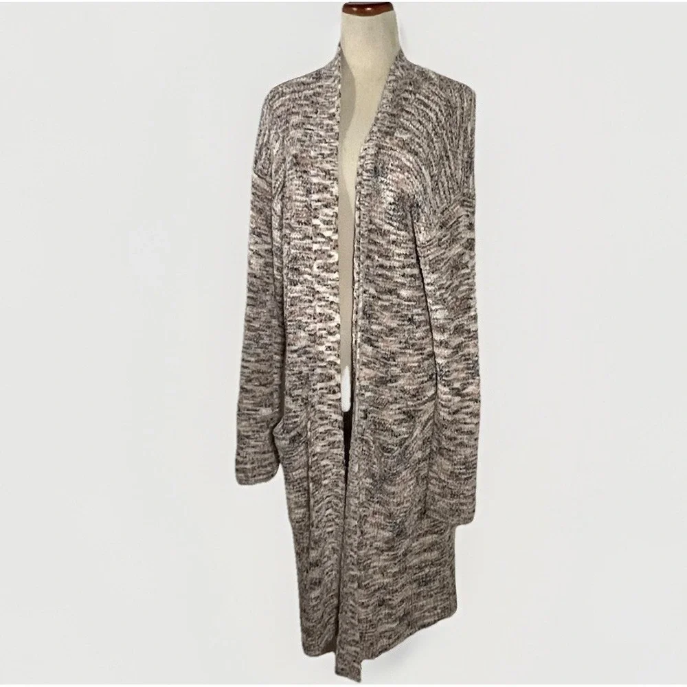 Pilcro Anthropologie Longline Open Front Cardigan Sweater Duster M Pockets‎ Knit